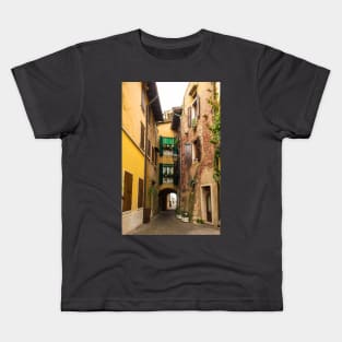 Street in Torri del Benaco, North East Italy Kids T-Shirt